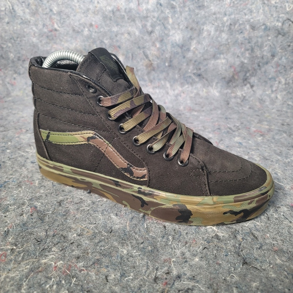 Vans Off The Wall Camo Shoes Mens 5 Womens 6.5 Sk8 Hi Top Sneakers Black Green - Picture 2 of 13